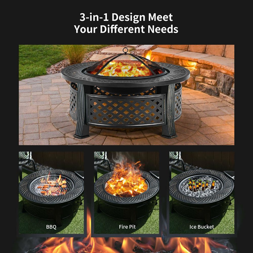 Fire Pit with BBQ Grill