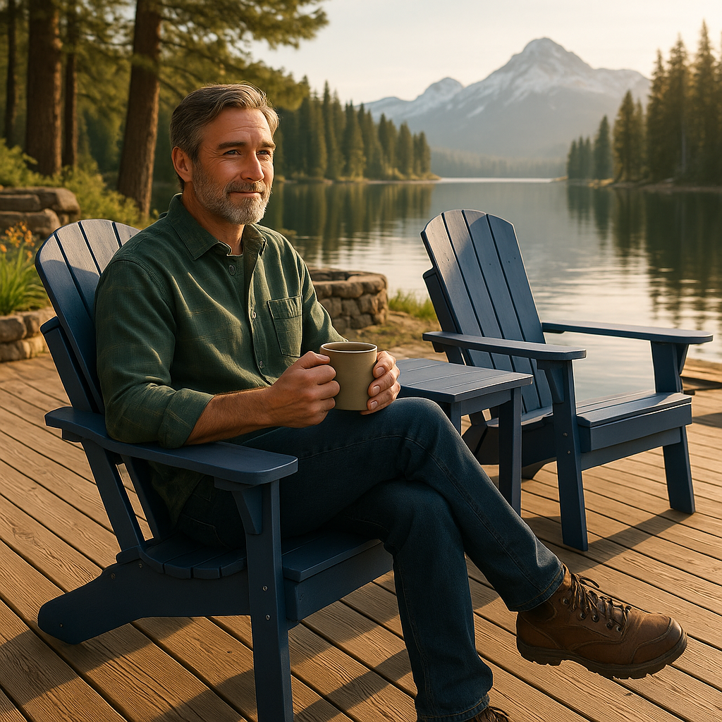 Folding Adirondack Patio Set