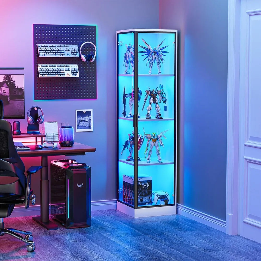 Four-Tier Corner Display Cabinet