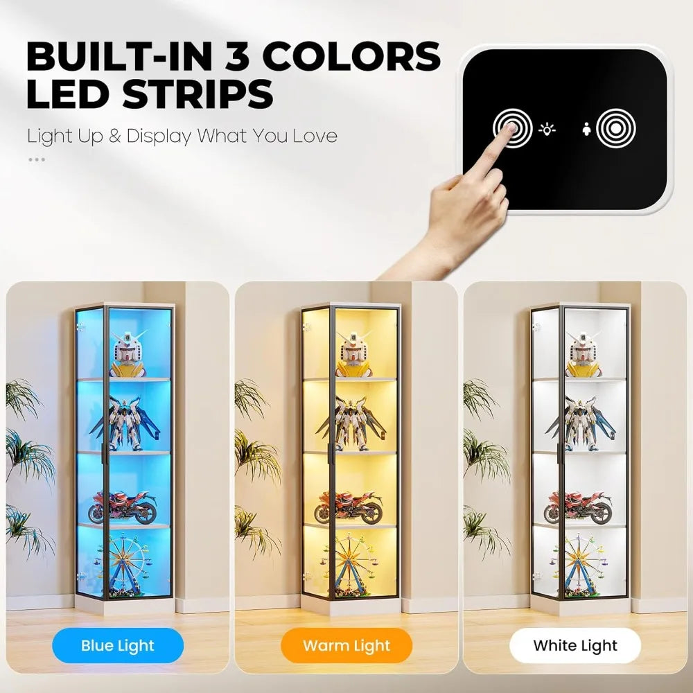 Four-Tier Corner Display Cabinet