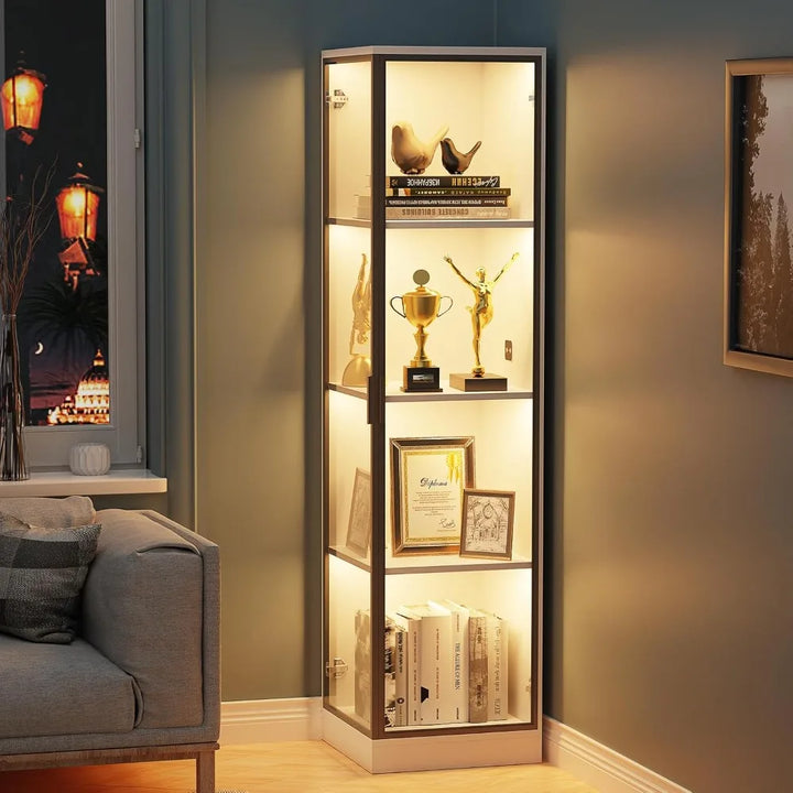 Four-Tier Corner Display Cabinet