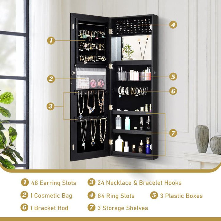 Frameless Mirror Jewelry Armoire