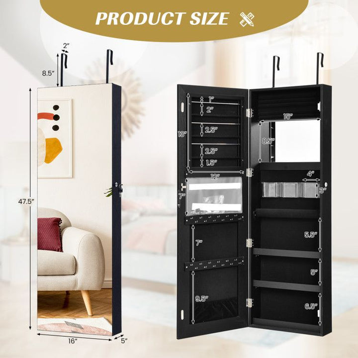 Frameless Mirror Jewelry Armoire