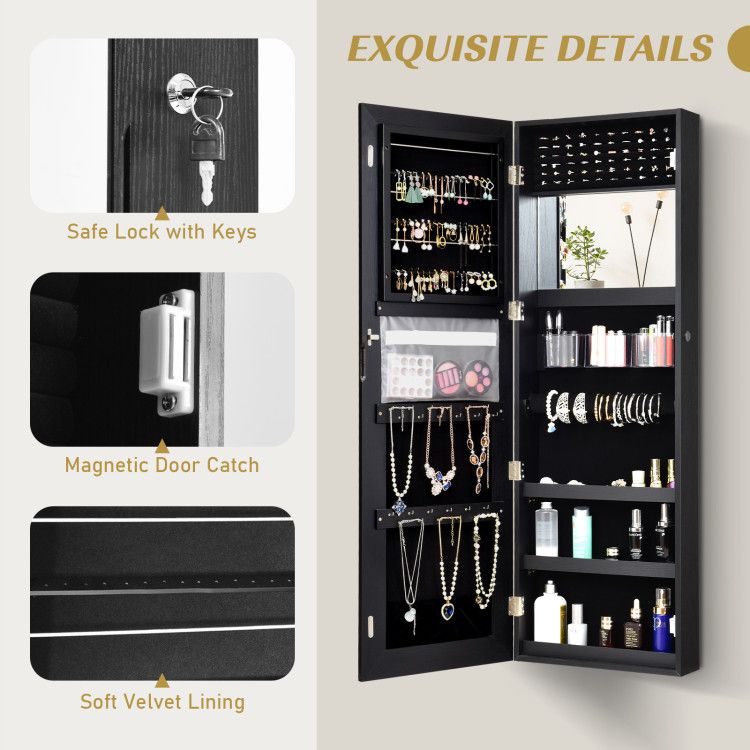 Frameless Mirror Jewelry Armoire