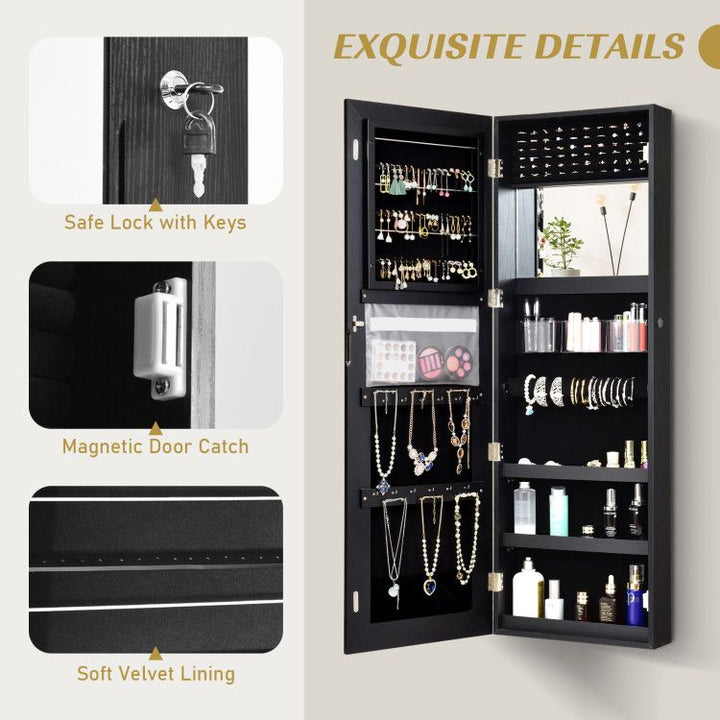 Frameless Mirror Jewelry Armoire