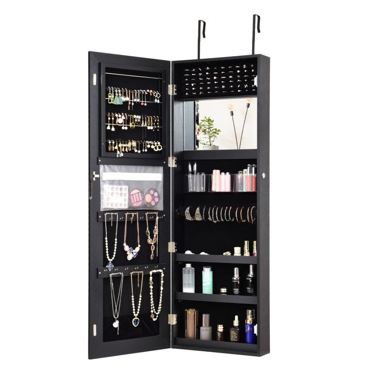 Frameless Mirror Jewelry Armoire