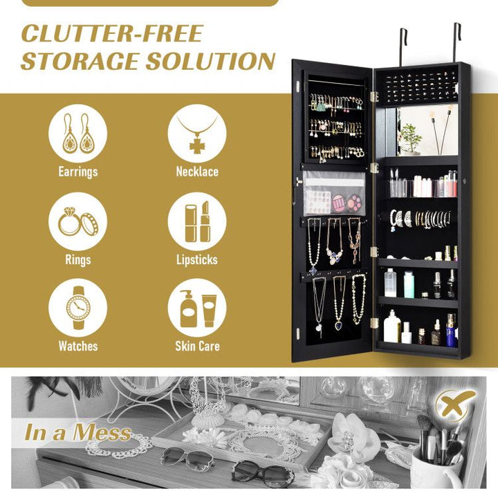 Frameless Mirror Jewelry Armoire
