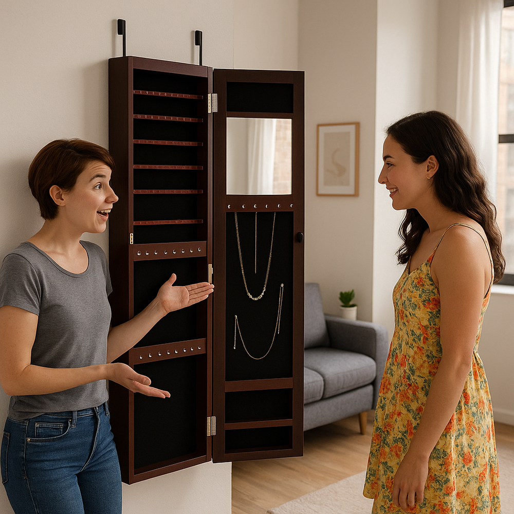 Full-Length Mirror Jewelry Armoire