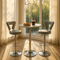 Metro Elite Adjustable Gas Lift Bar Stools - Modern Gray Faux Leather with Chrome Base (Set of 2)
