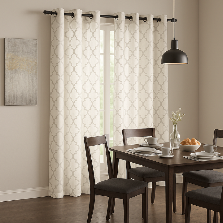 Geometric Luxe Grommet Sheer Panel 