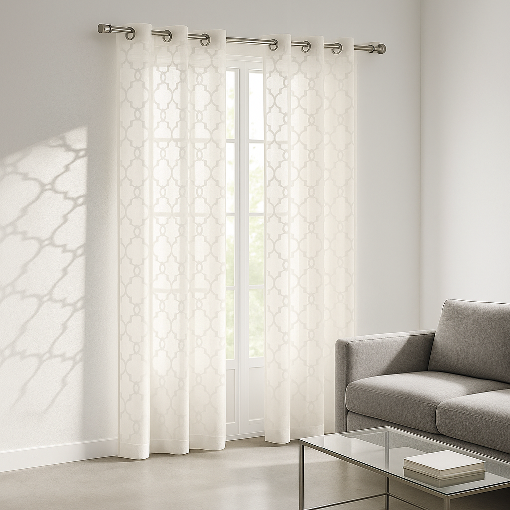 Geometric Luxe Grommet Sheer Panel 