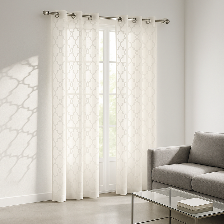 Geometric Luxe Grommet Sheer Panel 