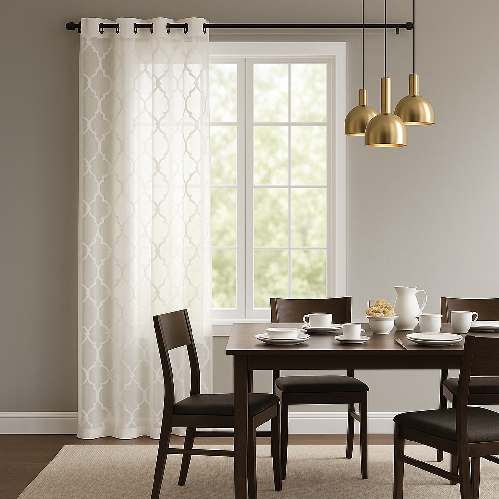 Geometric Luxe Sheer Panel