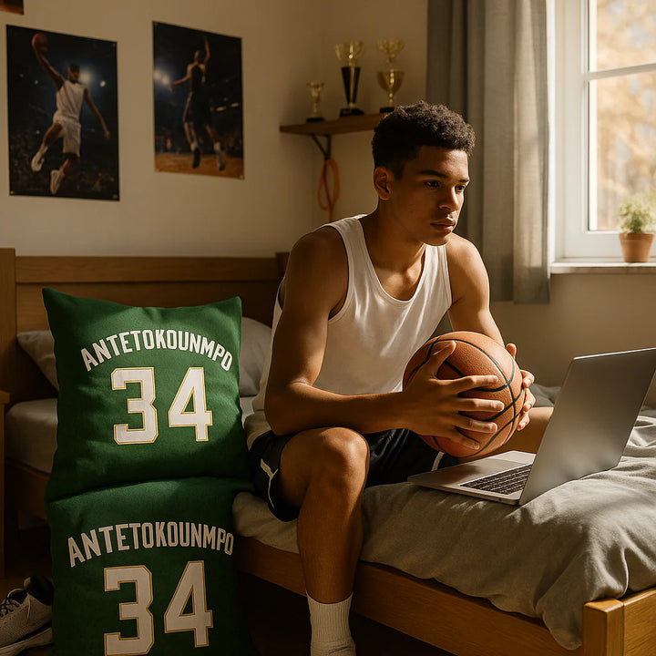 Premium Milwaukee Bucks NBA Giannis Antetokounmpo Throw Pillow - 18 x 18 inches