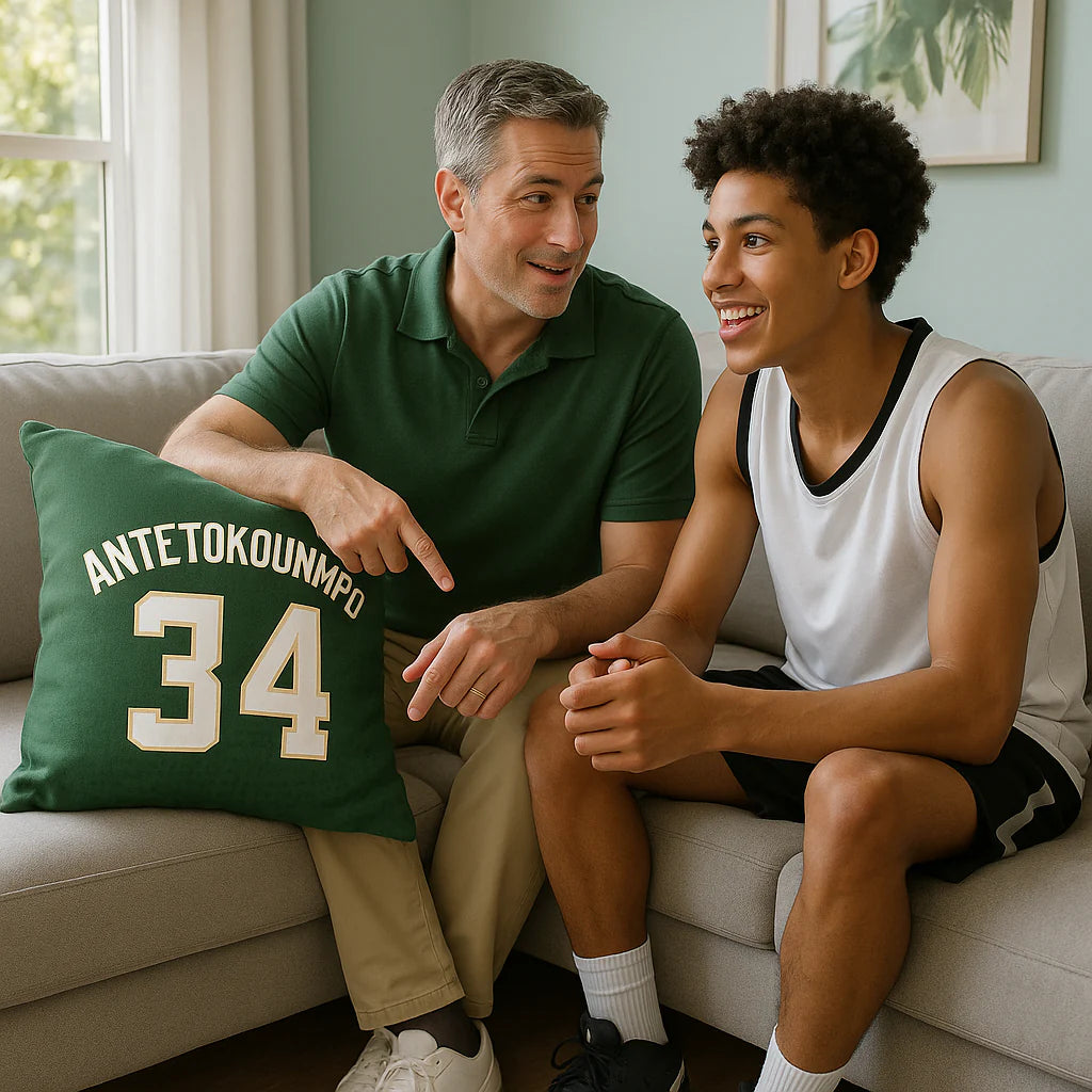 Premium Milwaukee Bucks NBA Giannis Antetokounmpo Throw Pillow - 18 x 18 inches