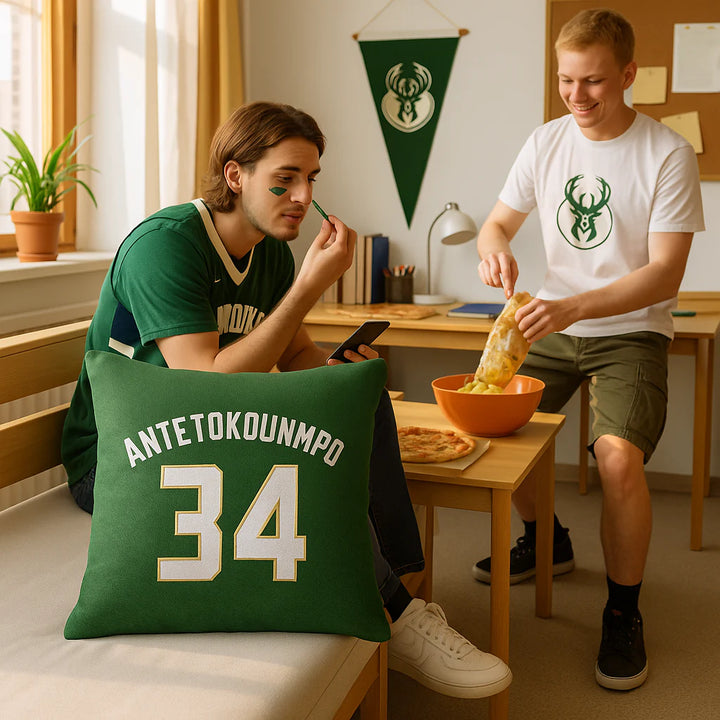 Premium Milwaukee Bucks NBA Giannis Antetokounmpo Throw Pillow - 18 x 18 inches