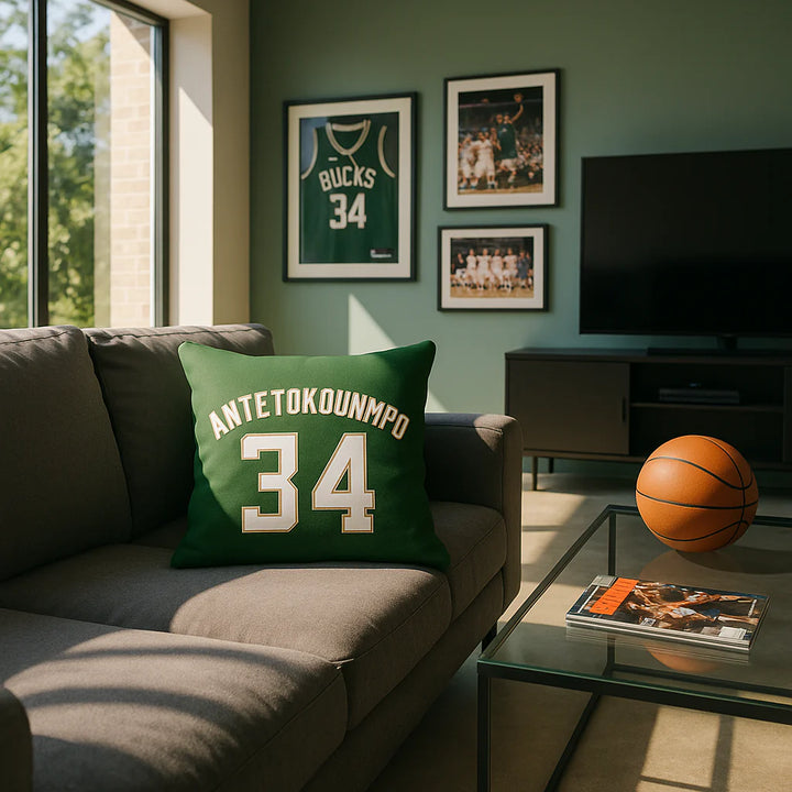 Premium Milwaukee Bucks NBA Giannis Antetokounmpo Throw Pillow - 18 x 18 inches