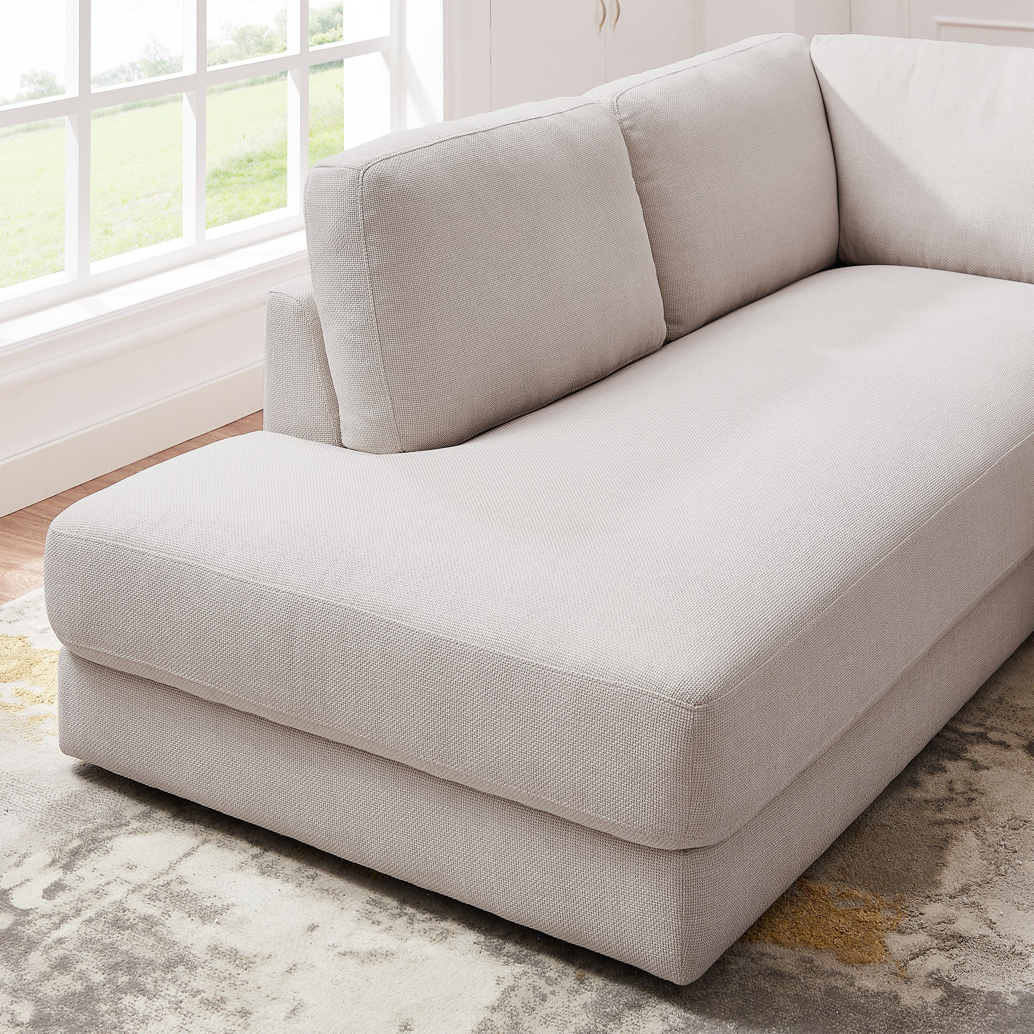 Glander Cozy Sectional Sofa Left Facing Cream