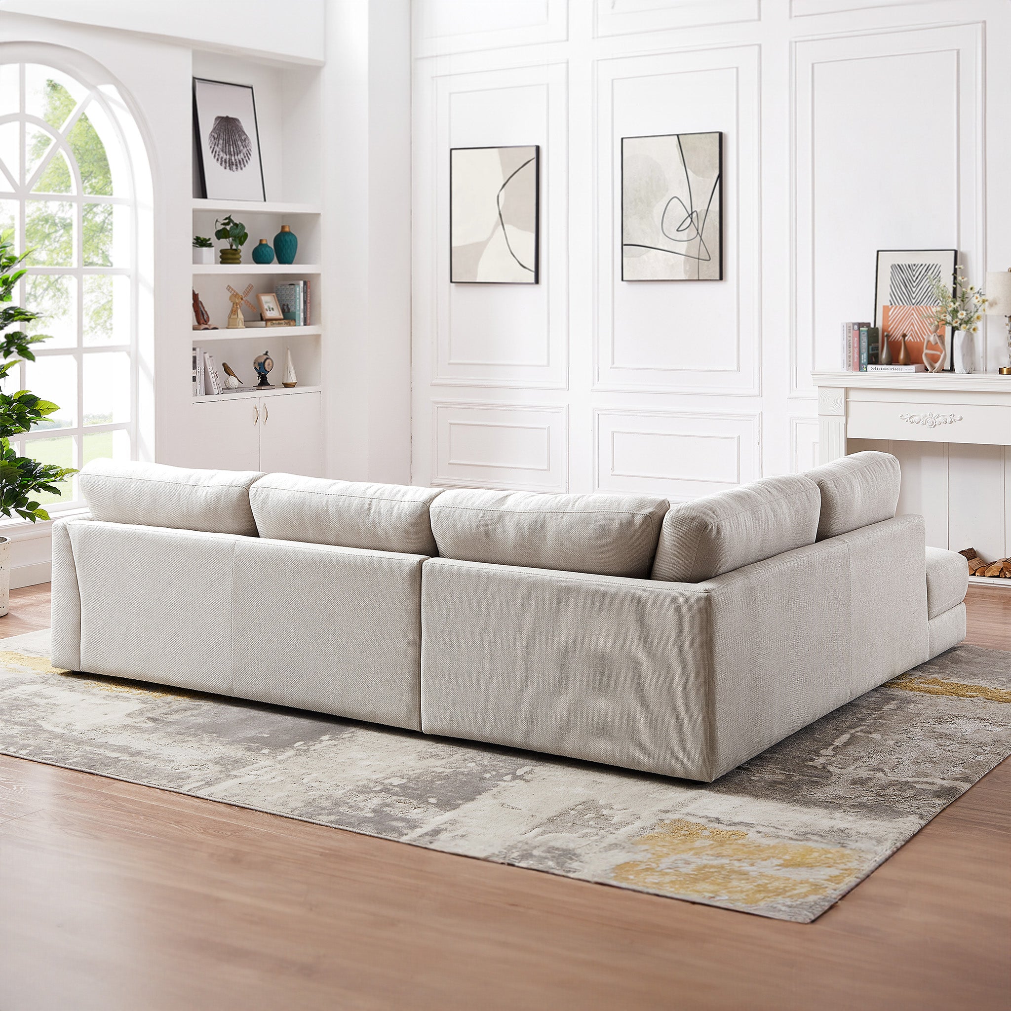 Glander Cozy Sectional Sofa Left Facing Cream