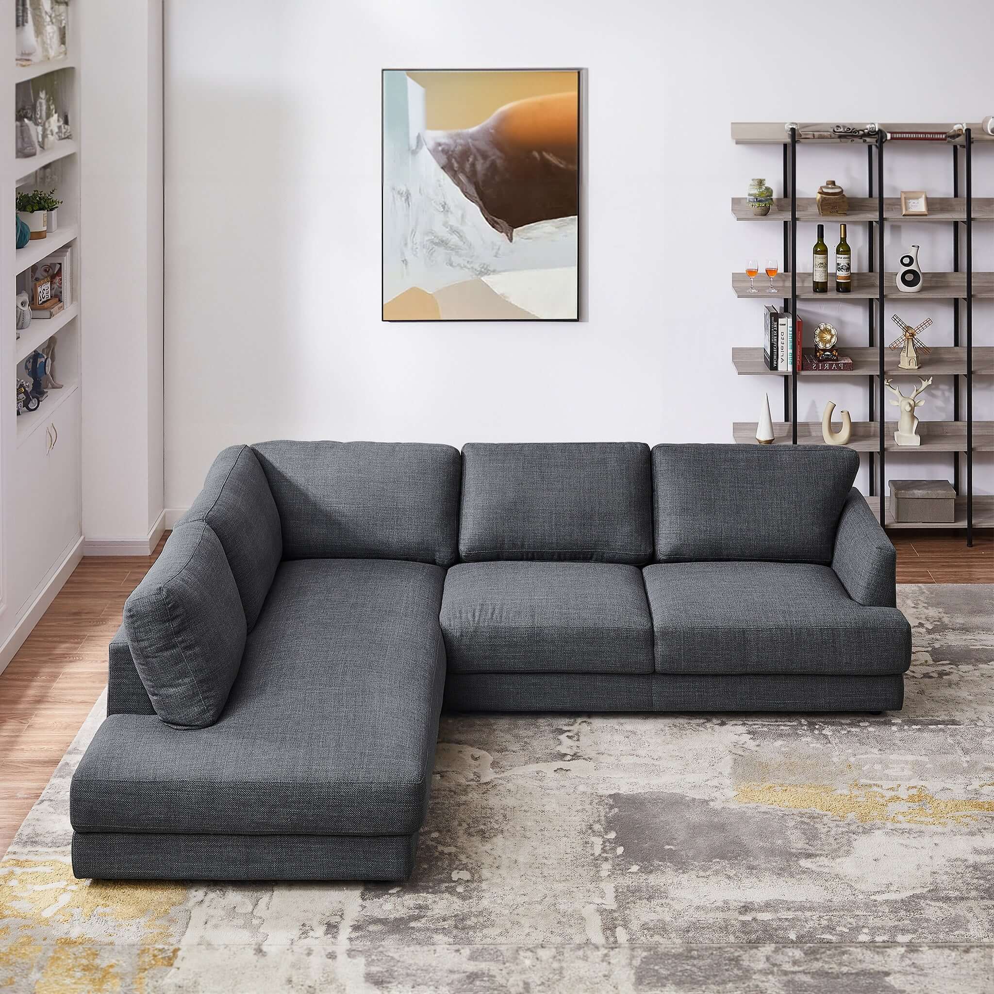 Glander Cozy Sectional Sofa Left Facing Grey