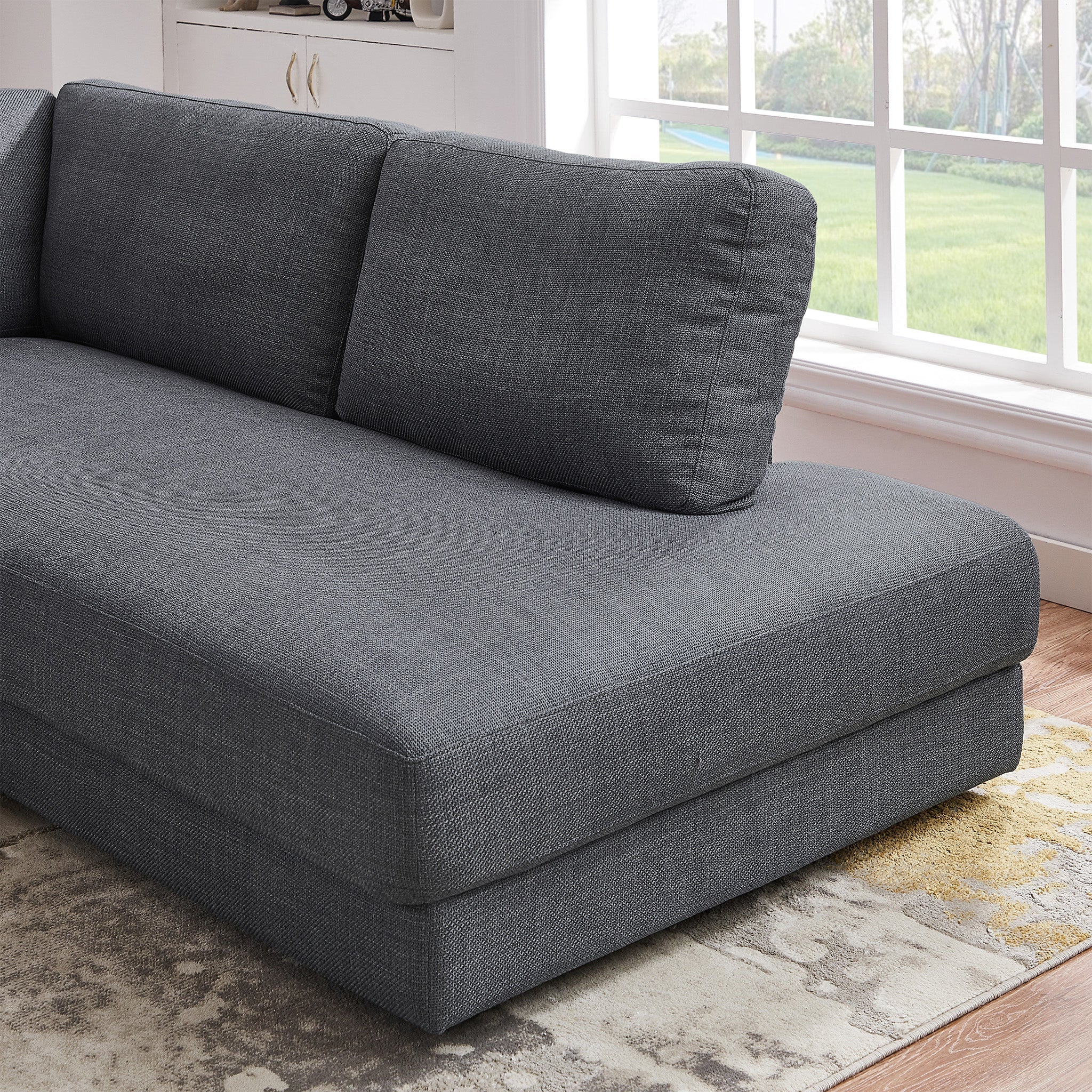 Glander Cozy Sectional Sofa Right Facing Grey