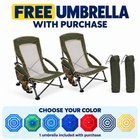 Folding Beach Chairs 2-Pack – Mesh Back with Cup Holders