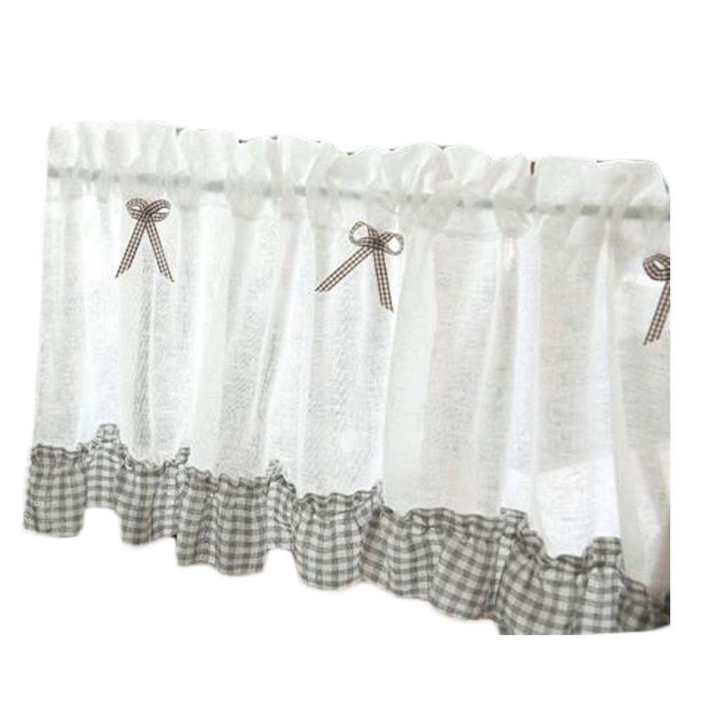 Grid Bowknot Café Valance