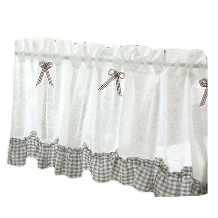 Grid Bowknot Café Valance