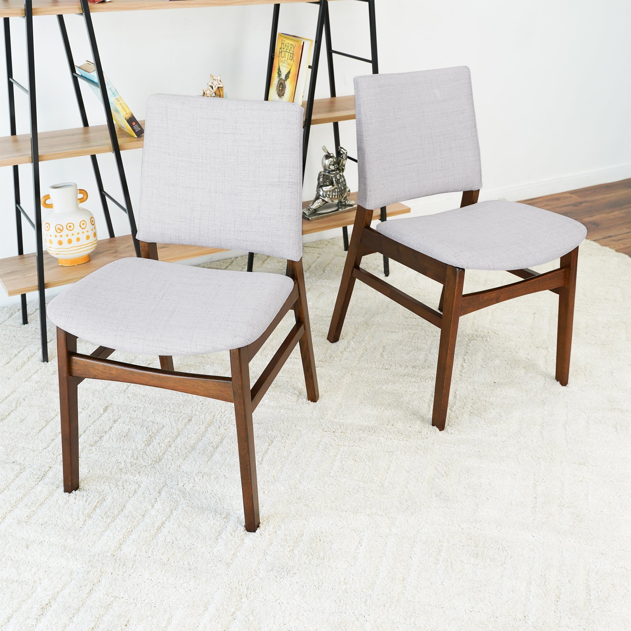 Gusto Fabric Dining Chair In Light Gray (Set Of 2)