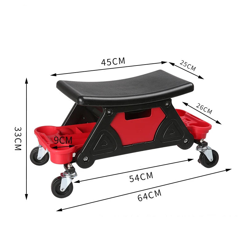 New Design Car Detailing Stool Chair Mobile Rolling Seat Creeper for Mechanics & Detailers/Garage/ Workshop/ Vinyl Wrap