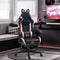 HOMCOM Cute Racing Gamer Chair, Faux Leather Gaming Chair with Footrest, Headrest and Lumbar Support, Black