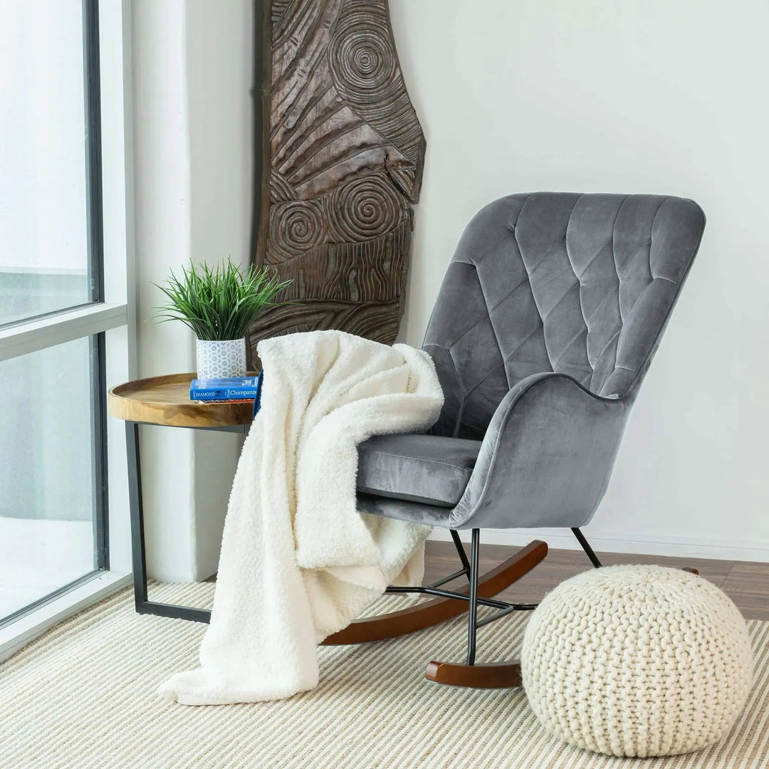 Hannah Mid Century Modern Rocking Chair