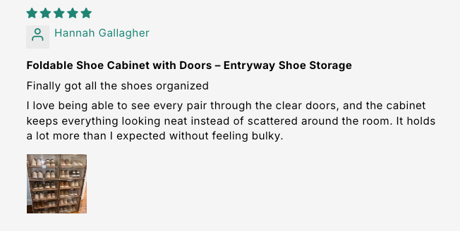 Foldable Shoe Cabinet with Clear Magnetic Doors, 4 to 10 Tiers customer review screenshot 3