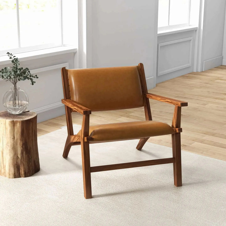 Hendrix Antique Tan Leather Arm Chair