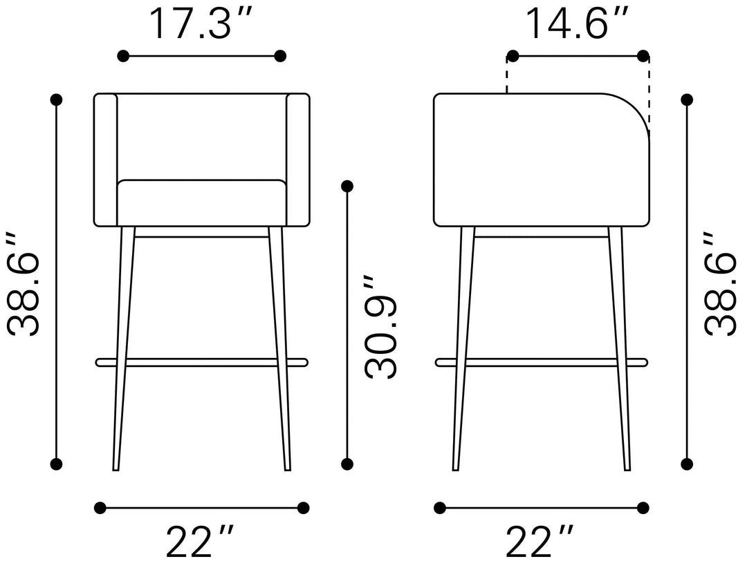 Horbat Barstool Gray