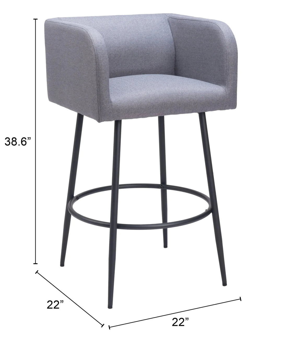 Horbat Barstool Gray