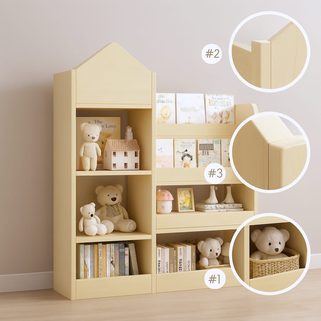 Children’s Multi-Bin Toy Organizer – Flexible Storage & Display Solution | Bookshelf Cabinet | Trufairs