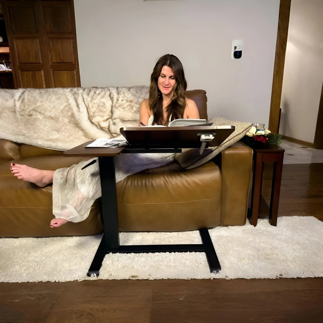 Adjustable Overbed Laptop Table – Rolling Bedside Desk with Tilt & Height Control | Trufairs