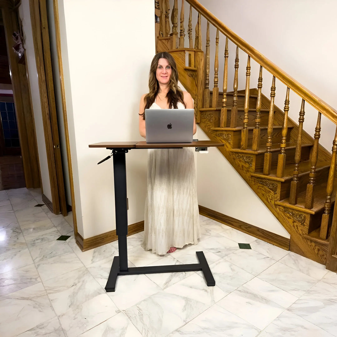 Adjustable Overbed Laptop Table – Rolling Bedside Desk with Tilt & Height Control | Trufairs