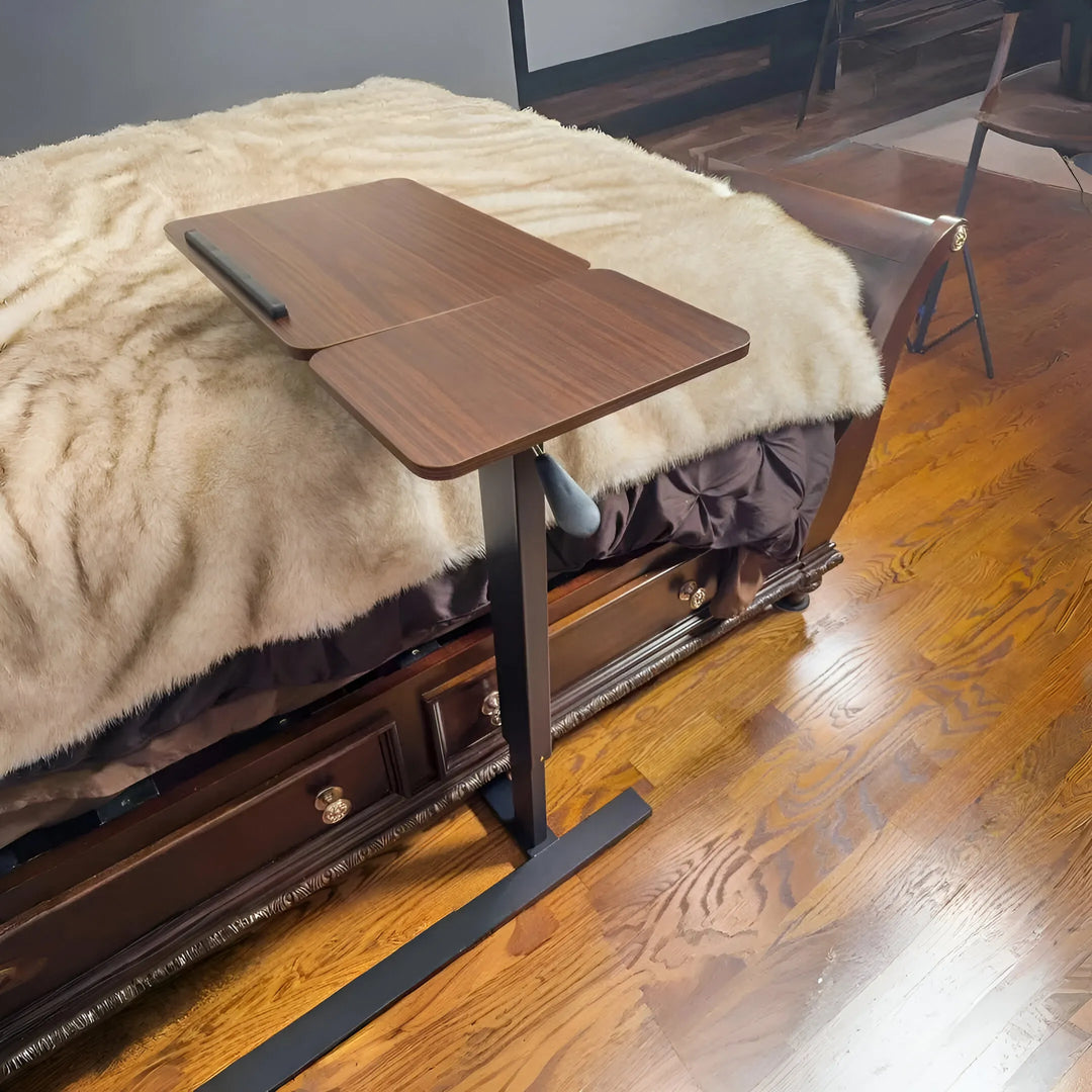 Adjustable Overbed Laptop Table – Rolling Bedside Desk with Tilt & Height Control | Trufairs