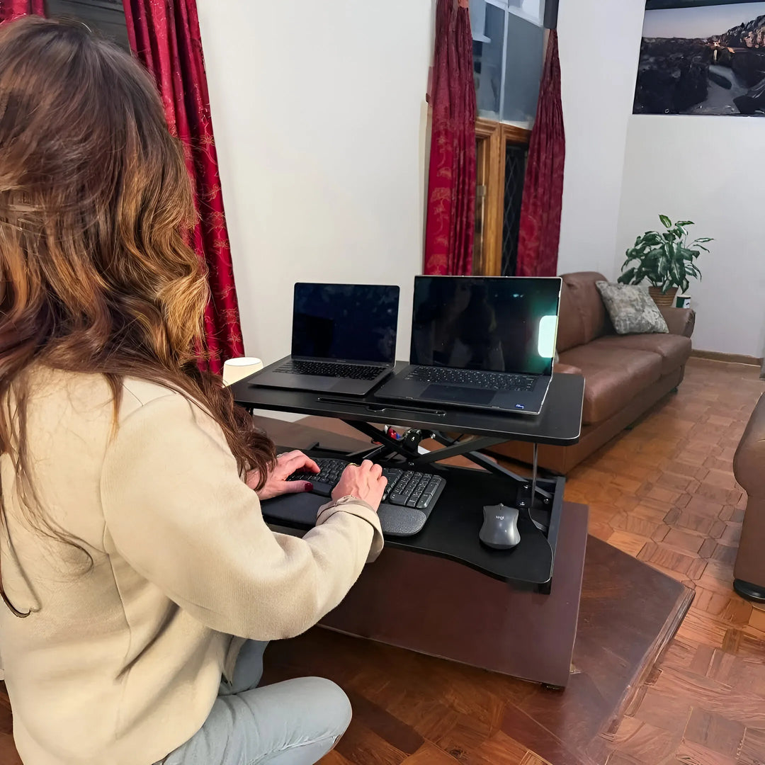 Sit-to-Stand Desk Converter – Adjustable Height Standing Desk Riser with Spacious 31.5" Work Area | Trufairs