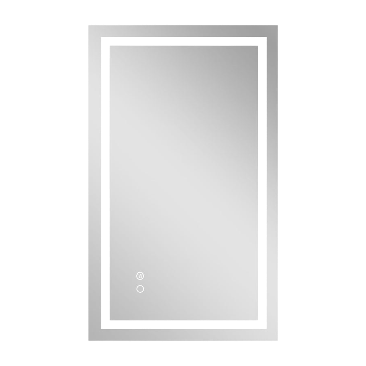 40*24 LED Lighted Bathroom Wall Mounted Mirror with High Lumen+Anti-Fog Separately Control+Dimmer Function