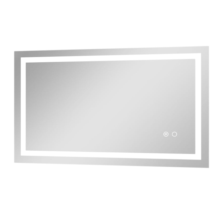 40*24 LED Lighted Bathroom Wall Mounted Mirror with High Lumen+Anti-Fog Separately Control+Dimmer Function