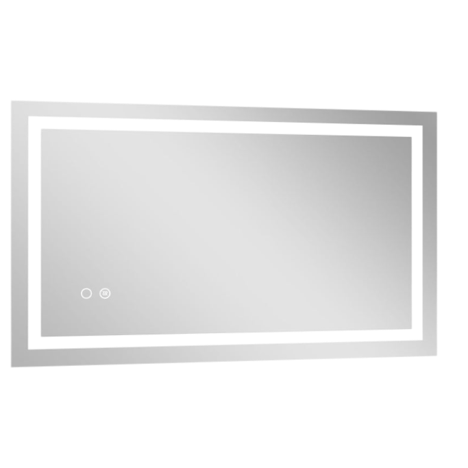 40*24 LED Lighted Bathroom Wall Mounted Mirror with High Lumen+Anti-Fog Separately Control+Dimmer Function