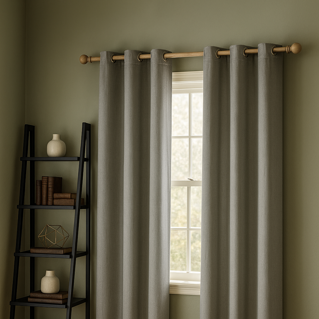 Printed Heathered Blackout Grommet Top Curtain Panel(Only 1 Pc Panel)
