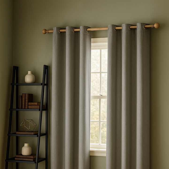 Printed Heathered Blackout Grommet Top Curtain Panel(Only 1 Pc Panel)