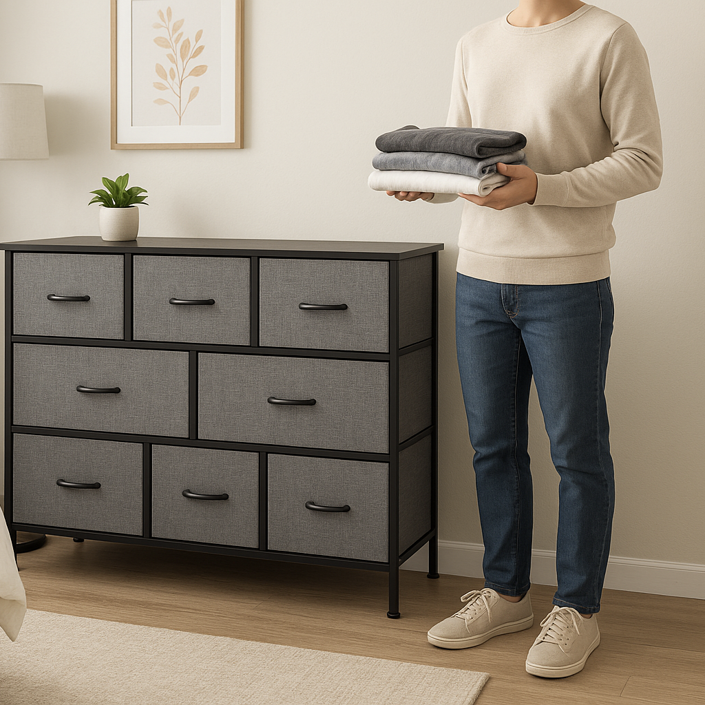 FlexiStore Pro 8-Drawer Dresser – Dark Gray