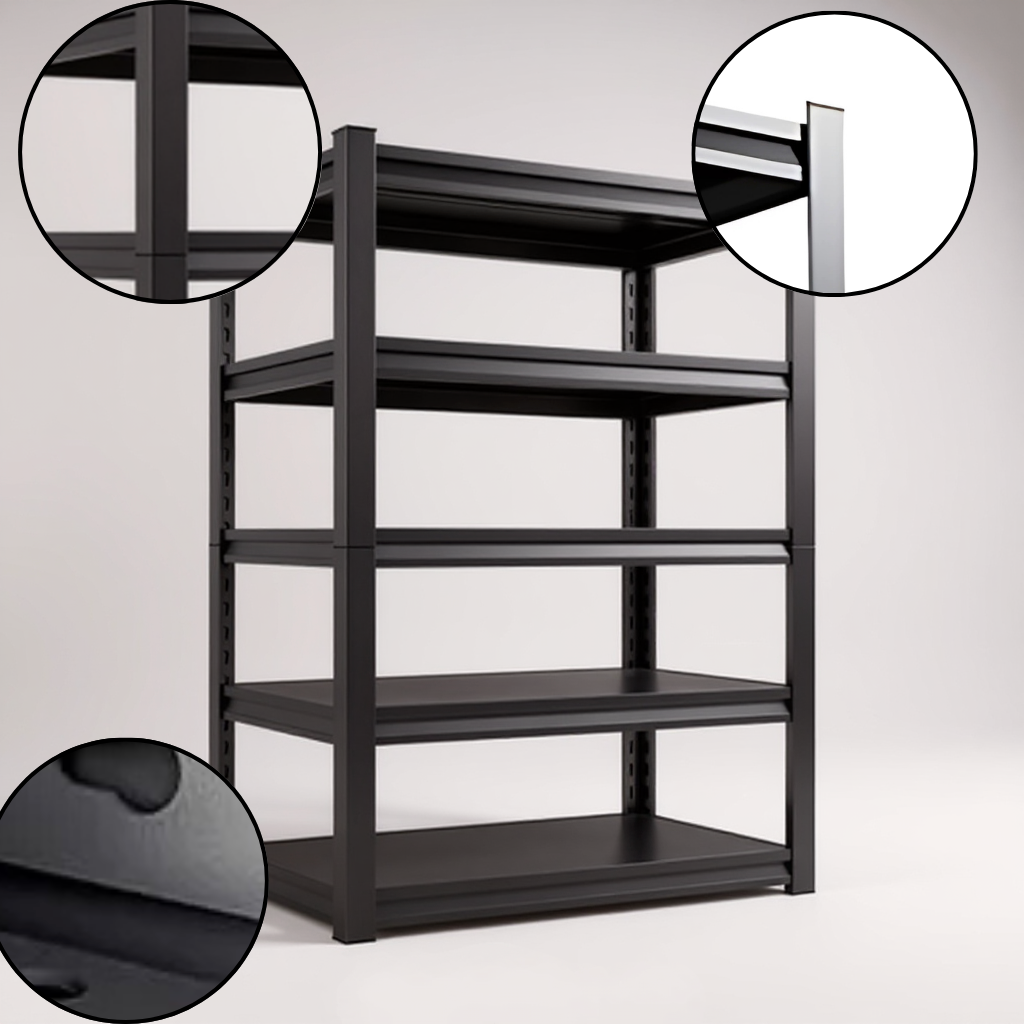 Heavy Duty 5-Layer Tall Storage Rack – 2000lb Metal Organizer | Adjustable Shelf System | Trufairs