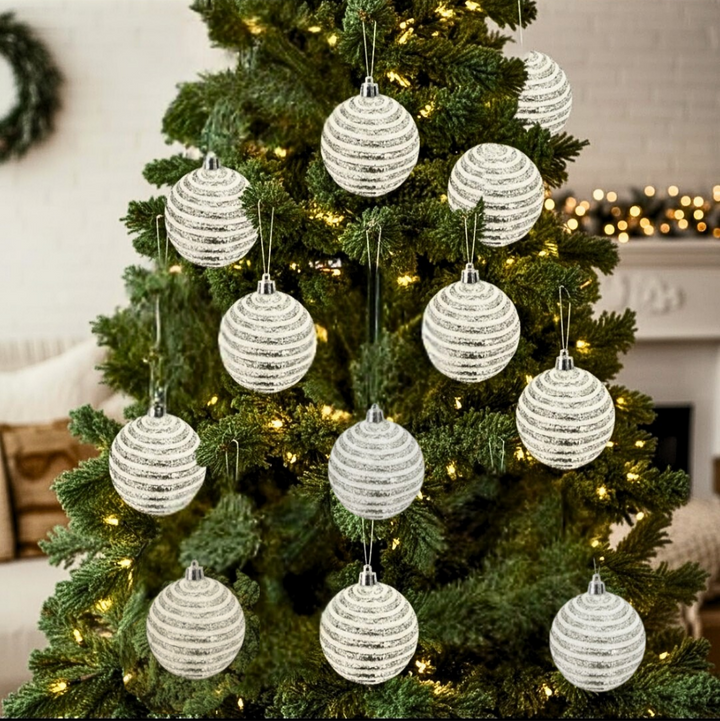 D39 Christmas Ball Ornaments - Set of 12 Plastic Decorative Hanging Balls for Holiday Decor | Trufairs