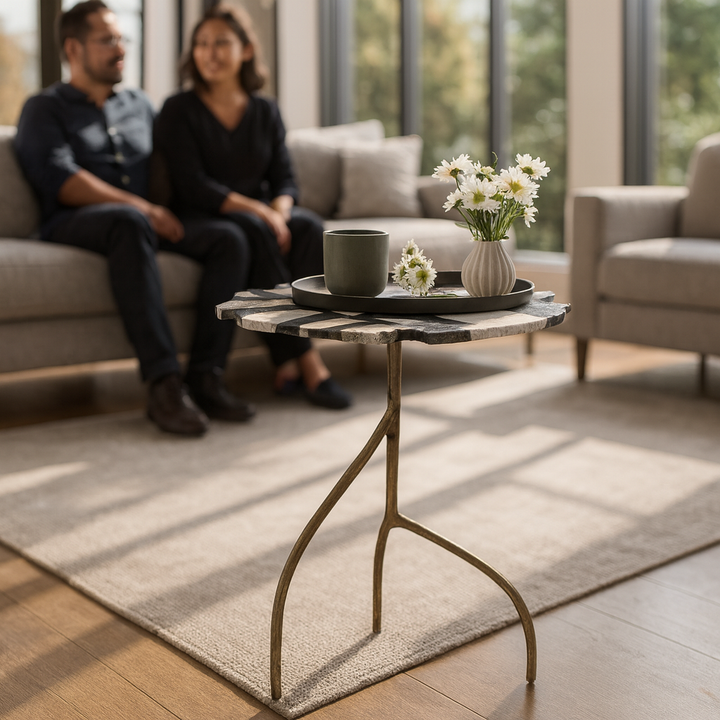 Multicolor Terrazzo Side Table – Artistic Accent & Sturdy Modern Style | End Table | Trufairs